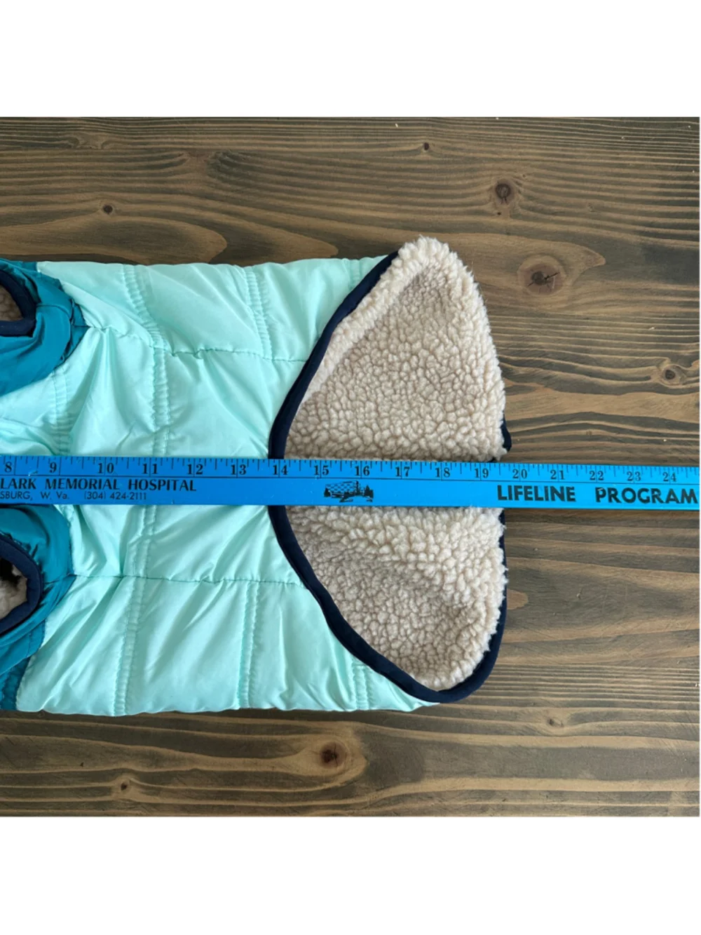 Arcadia Trail Reversible Dog Coat Size M Teal Blue Sherpa Lined Hooded Jacket